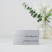 Silver Look Gray Elegant Minimalist Design Luxury Business Card (Standing Front)