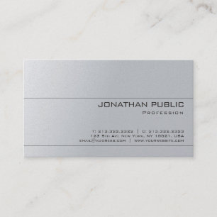 Silver Look Gray Elegant Minimalist Design Luxury Business Card