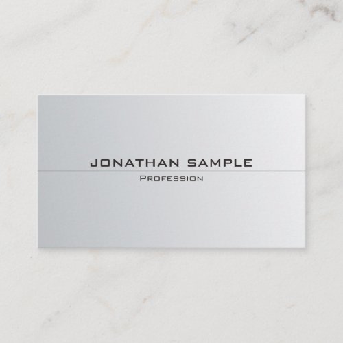 Silver Look Minimalistic Elegant Plain Trendy Business Card