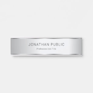 Silver Look Modern Elegant Glamorous Template Door Sign