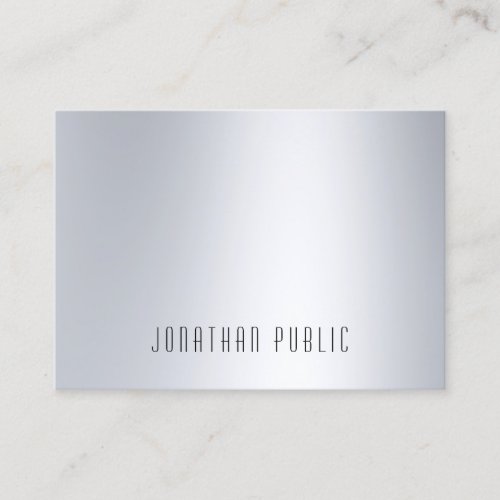 Silver Look Modern Elegant Minimalist Template Top Business Card