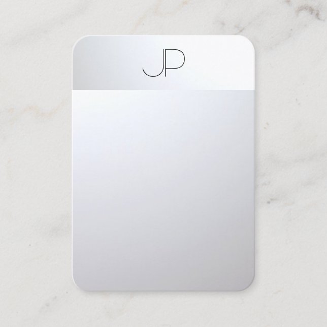 Silver Look Modern Elegant Professional Mighty Business Card (Front)
