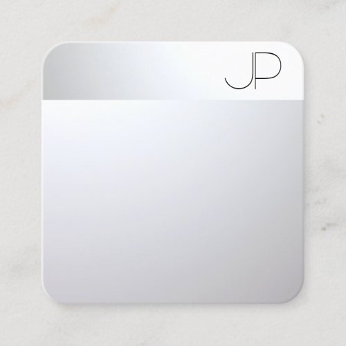 Silver Look Modern Elegant Professional Template Square Business Card