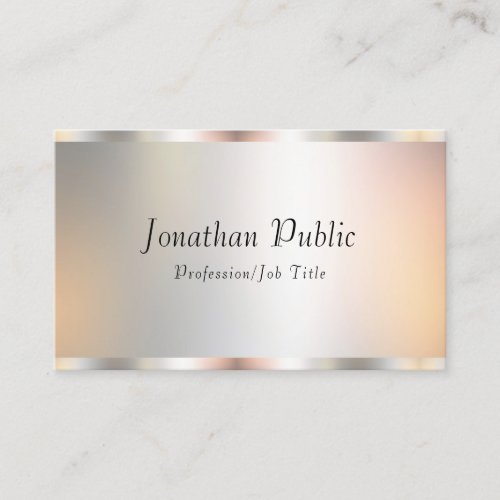 Silver Look Professional Elegant Template Modern Business Card