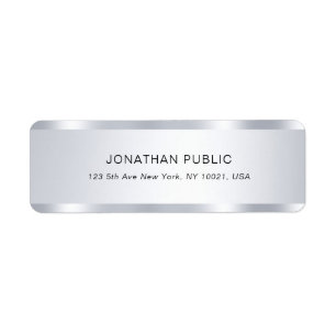 Silver Look Professional Glamorous Return Address Label