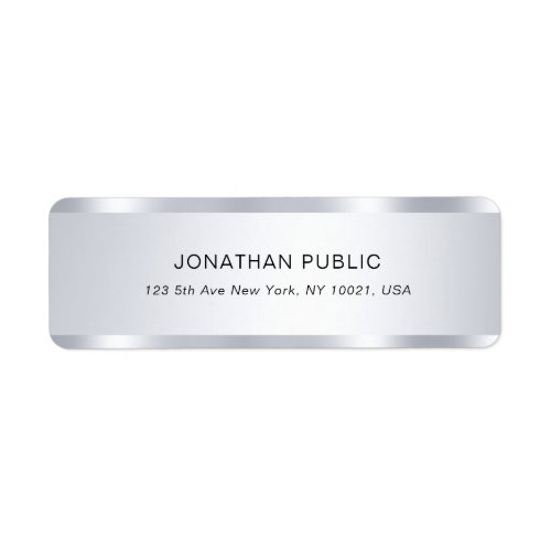 Silver Look Professional Glamorous Return Address Label