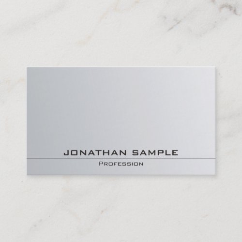 Silver Look Sophisticated Simple Plain Trendy Business Card