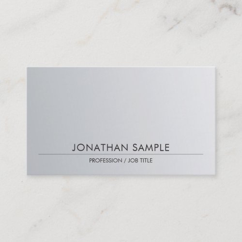 Silver Look Sophisticated Sleek Design Trendy Business Card