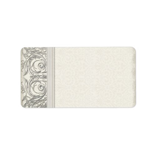 Silver Look Swirl Heart Elegant Wedding Address Label