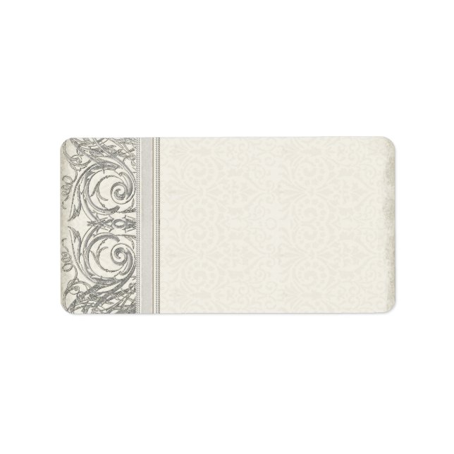 Silver Look Swirl Heart Elegant Wedding Address Label (Front)