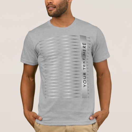 Silver Look Template Add Your Text Grey Mens T_Shirt