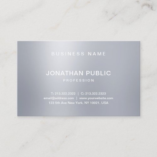 Silver Look Template Modern Elegant Professional Business Card