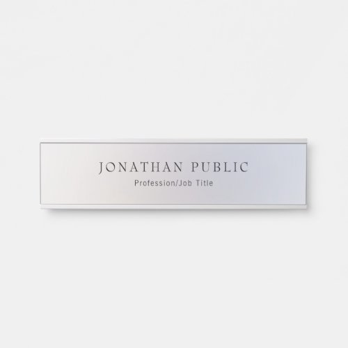 Silver Look Template Modern Professional Classy Door Sign