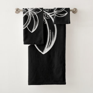 Silver Lotus  Bath Towel Set