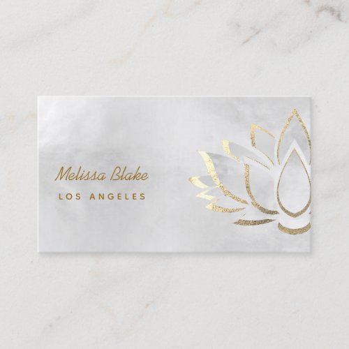 silver lotus design business card