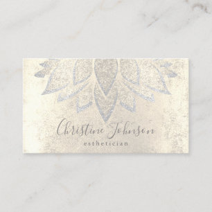 silver lotus esthetician skincare business card