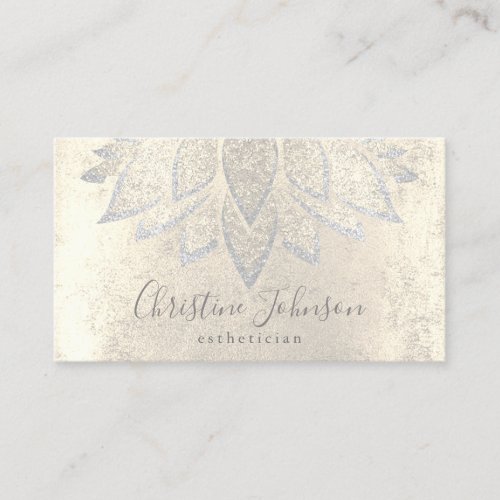 silver lotus esthetician skincare business card