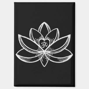 Silver Lotus Magnet