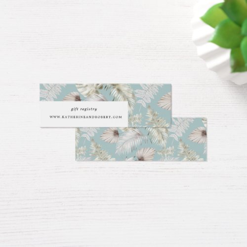 Silver Luxurious Tropical Foliage Wedding Card