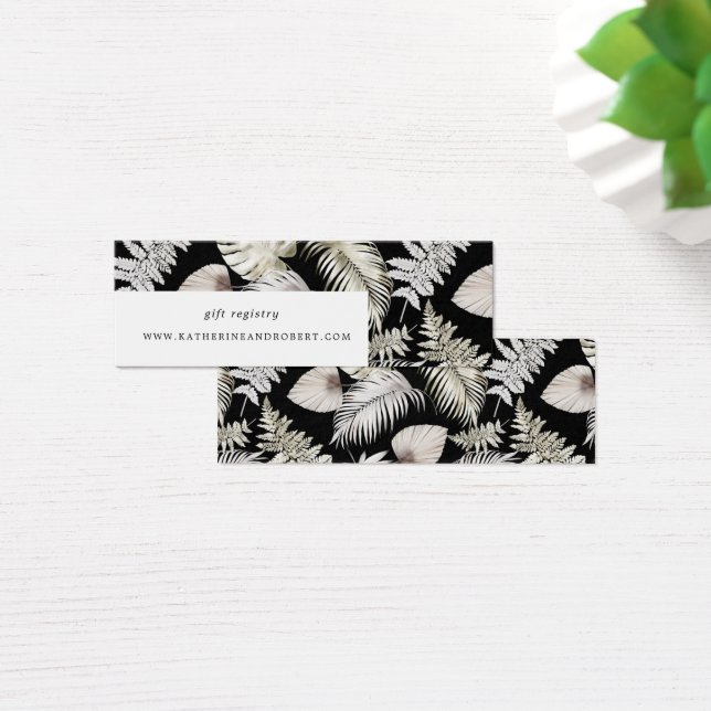 Silver Luxurious Tropical Foliage Wedding Card (Desk)