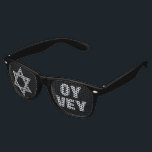 Silver Magen David Funny Purim Costume Oy Vey Retro Sunglasses<br><div class="desc">These novelty OY VEY sunglasses with a silver Star of David on classic black are the perfect finishing touch to your funny Purim costume. The faux silver glitter Magen David symbol on the left "lens" is balanced by OY VEY in silvery gray block letters on the right. As Purim party...</div>