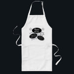 Silver Magen David Funny Yummy Happy Purim Long Apron<br><div class="desc">Personalize this funny yummy Happy Purim apron with your name as Head Chef and look amazing while preparing the day's feast. Three faux silver glitter Magen David symbols are scattered among three badge style ovals in black edged in silvery gray and three script words in matching silver gray fonts proclaiming...</div>