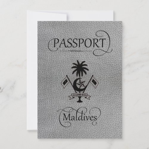 Silver Maldives Passport Save the Date Card