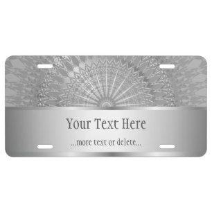 Silver Mandala Personalize License Plate