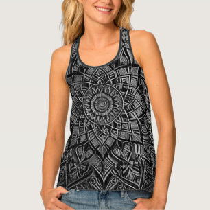 Silver Mandala Stylish Tank Top
