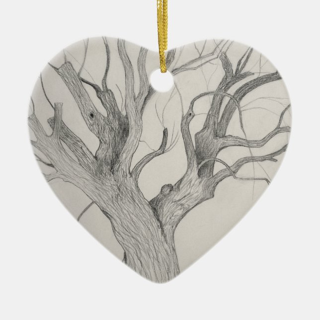Silver Maple Ceramic Ornament (Front)