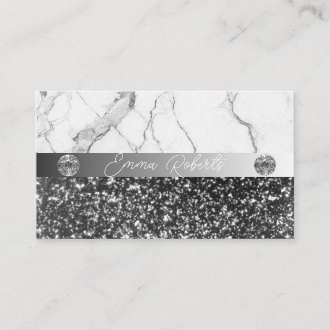 Silver Marble Diamond Coach Business Card (Front)