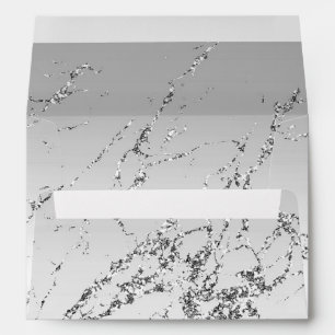 Silver Marble Glam Glitter  Envelope