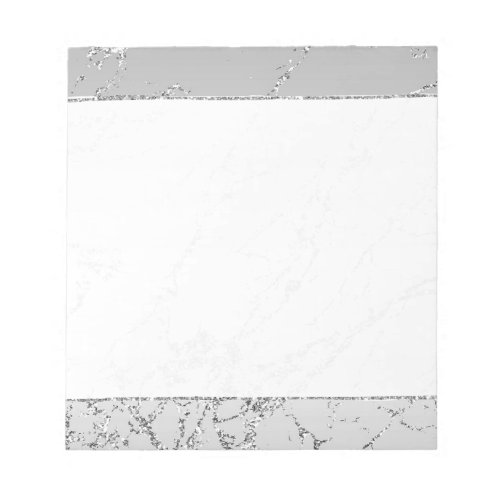 Silver Marble Glam Glitter  Notepad