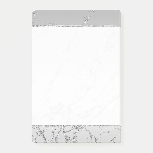 Silver Marble Glam Glitter  Post_it Notes