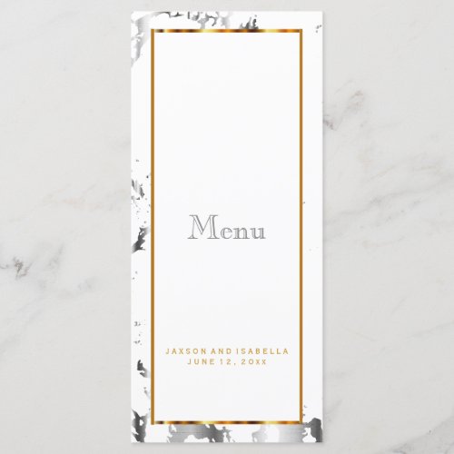 Silver Marble Gold and White _ Menu