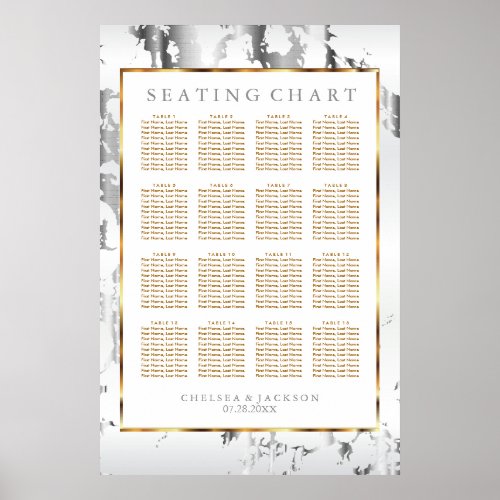 Silver Marble Gold and White _ Seating Chart