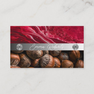 Silver Marble Pink Diamond Coach Business Card
