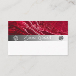 Silver Marble Pink Diamond Coach Business Card