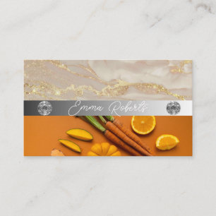Silver Marble Pink Diamond Coach Business Card