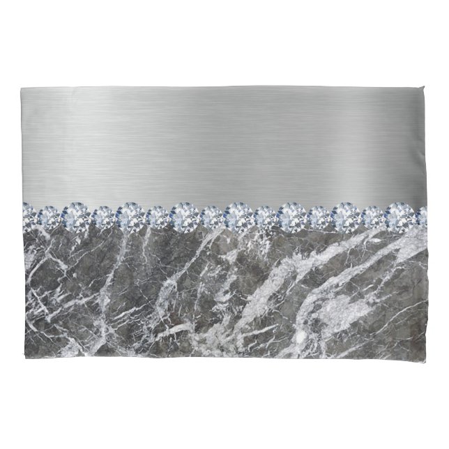Silver Marble Standard Size Pillow Case (Front)