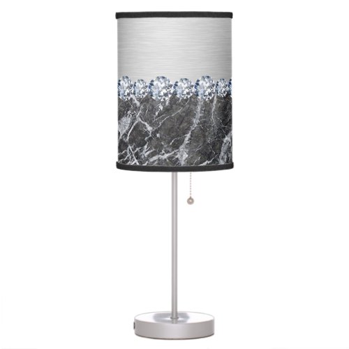 Silver Marble  Table Lamp