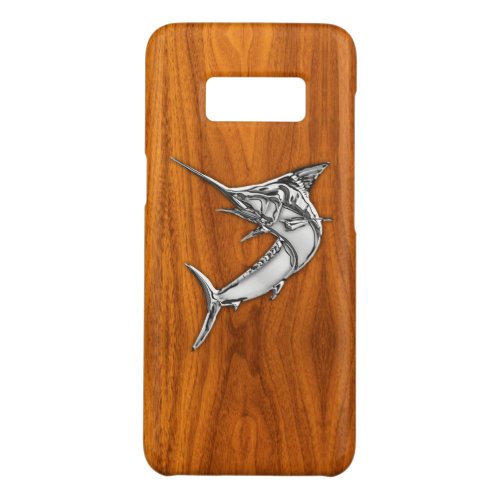 Silver Marlin on Teak Wood Grain decor Case_Mate Samsung Galaxy S8 Case