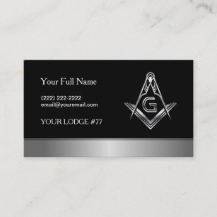 Silver Masonic Business Card Template   Freemason