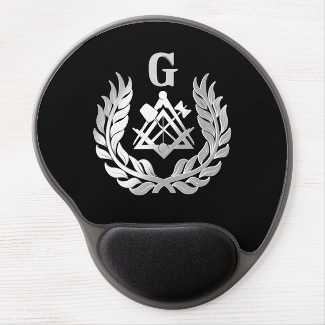 Silver masonry symbol gel mouse pad (Front)