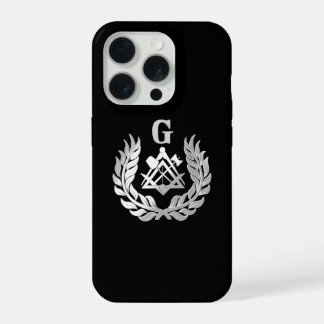 Silver masonry symbol iPhone 15 pro case