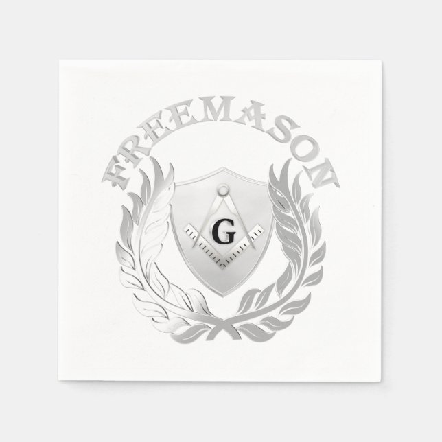 Silver masonry symbol napkins (Front)