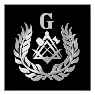 Silver masonry symbol poster