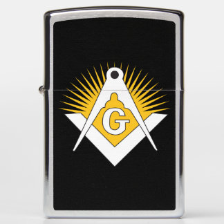 Silver masonry symbol zippo lighter
