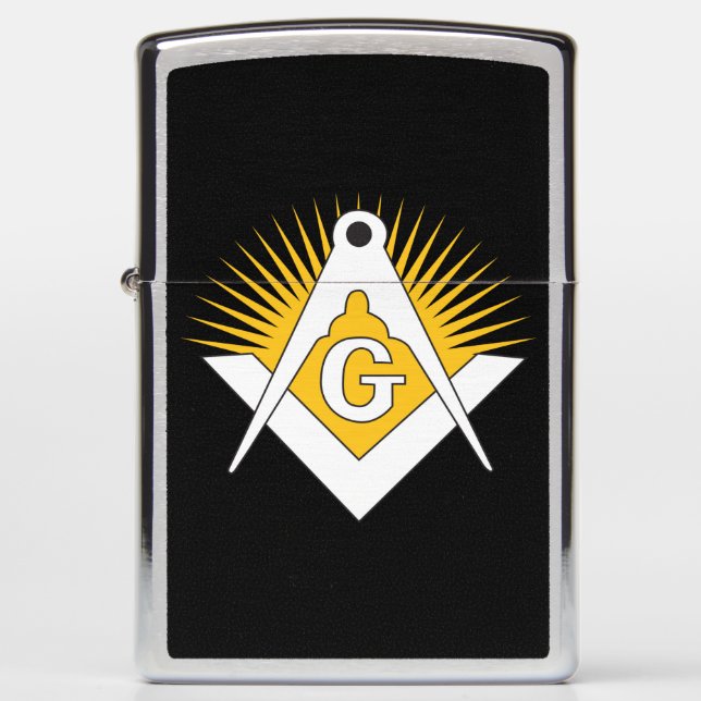 Silver masonry symbol zippo lighter (Front)