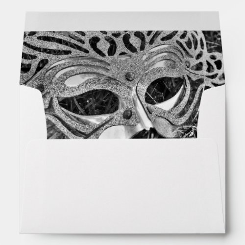 Silver Masquerade Invitation Envelope